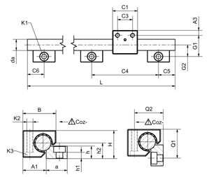 不锈钢导轨V4A单轨Ø20 mm