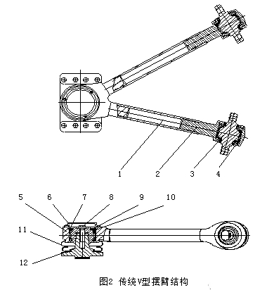 汽车起重机独立悬架车桥V形摆臂的结构改进